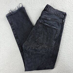 AGOLDE Jeans Womens 26 Pants Black Jamie Distressed Frayed Hem High Rise Denim 1